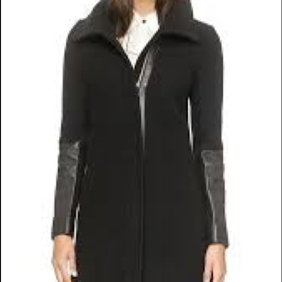 Club Monaco Wayland Coat with leather sleeves - Picture 1 of 7